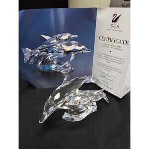 Swarovski Collectors Society Dolphins Lead me Mother & Baby from 1990 Mint